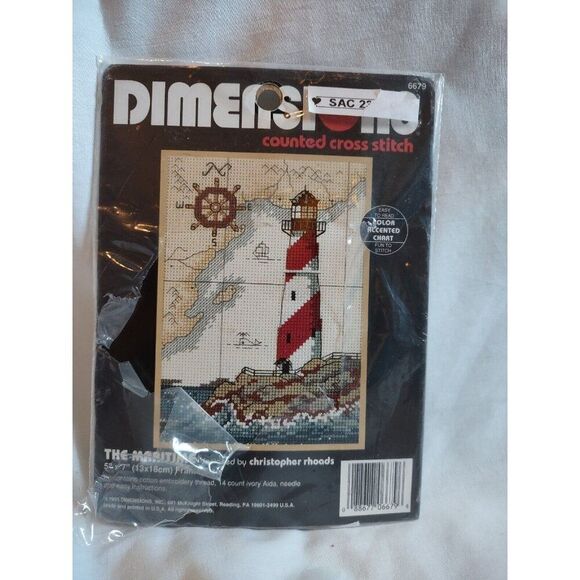 5/$25 Dimensions Cross Stitch Kit Maritime 5x7 Seaside Nautical Lighthouse - Picture 1 of 6